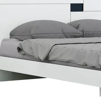White Solid Wood Queen Bed Frame