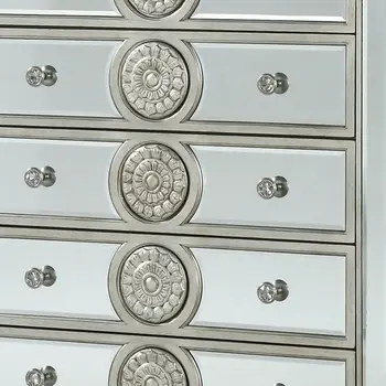 21" X 44" X 56" Mirrored Wood Chest