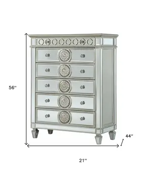 21" X 44" X 56" Mirrored Wood Chest