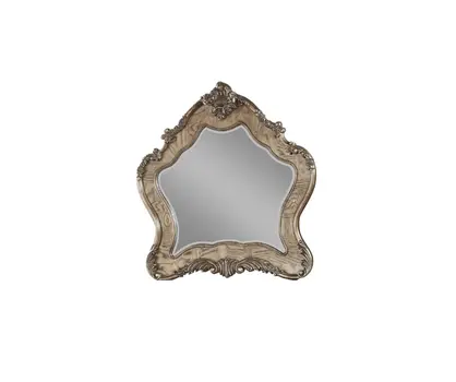 48" Oak Abstract Wood Framed Mounted Dresser Mirror