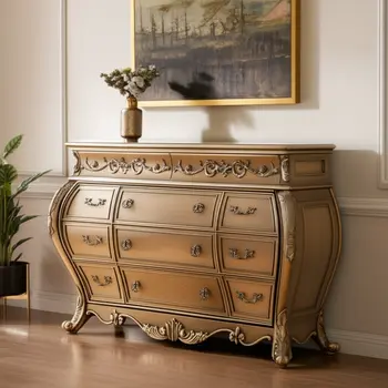 23" Brown Solid Wood Combo Dresser
