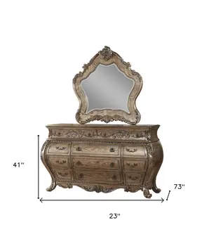 23" Brown Solid Wood Combo Dresser