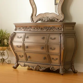 23" Brown Solid Wood Combo Dresser