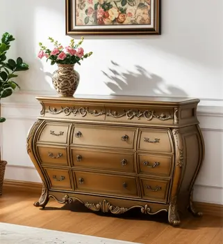 23" Brown Solid Wood Combo Dresser
