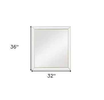 Champagne Wooden Rectangular Mirror