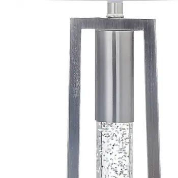 15" X 15" X 58" Brushed Nickel Metal Glass Led Shade Floor Lamp