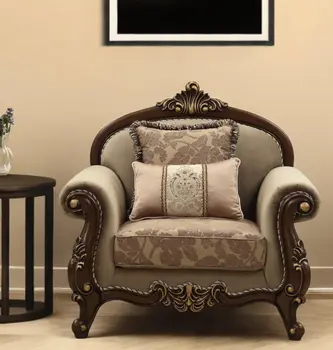 38" Beige and Brown Velvet Floral Arm Chair And Toss Pillows