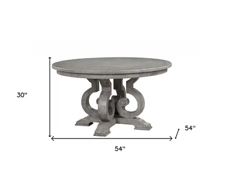 54" X 54" X 30" Salvaged Natural Wood Polyresin Dining Table