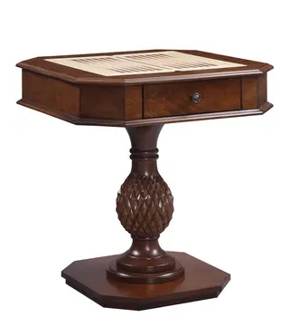 28" Brown Octagon Console Table With Drawer