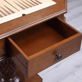 28" Brown Octagon Console Table With Drawer