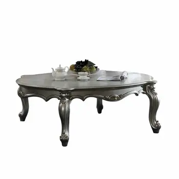 47" Platinum Solid Wood Free Form Coffee Table