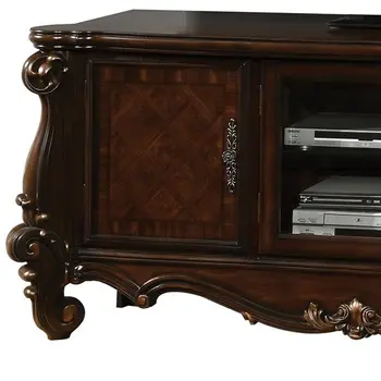 74" Dark Brown Solid Wood