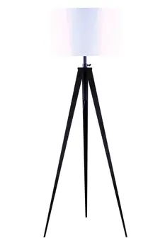White And Black Metal Tripod Floor Lamp