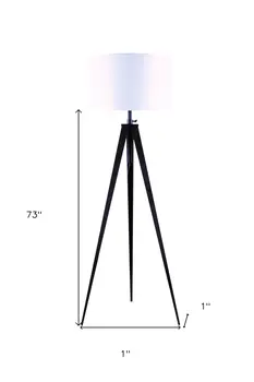 White And Black Metal Tripod Floor Lamp