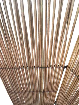 69" Brown Wood and Metal Folding Three Panel Screen Room Divider