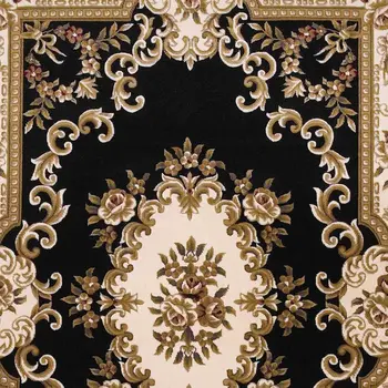7' X 10'  Polypropylene Blackor Ivory Area Rug