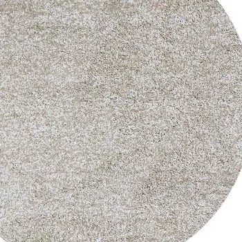 8' Round  Polyester Ivory  Heather Area Rug