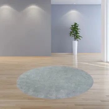 8' Round  Polyester Blue Heather Area Rug