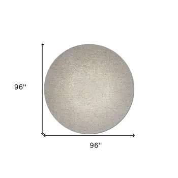 8' Round  Polyester Ivory  Area Rug