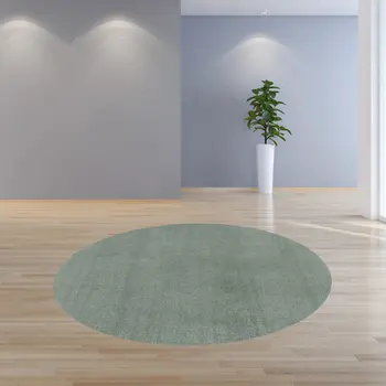 8' Round  Polyester Slate Area Rug