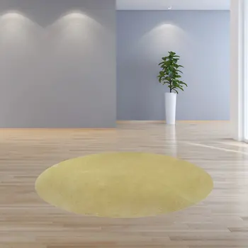 8' Canary Yellow Round Indoor Shag Rug