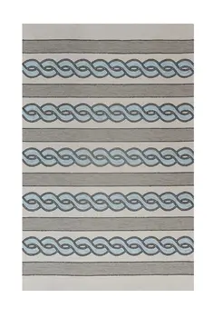 6' X 9' Ivory Hand Hooked Area Rug
