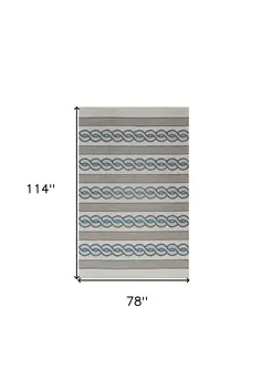 6' X 9' Ivory Hand Hooked Area Rug
