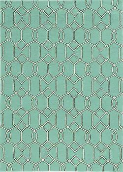 7' X 10' Green Moroccan Indoor Outdoor Area Rug