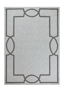 6' X 9' Ivory and Gray Hand Hooked Area Rug