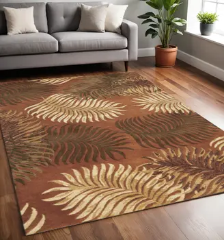 5' X 8'  Wool Rust Area Rug