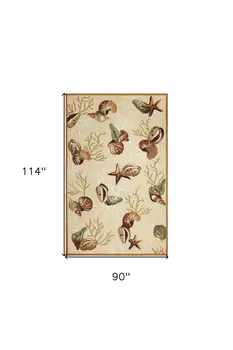 7' X 9'  Polyester Beige Area Rug