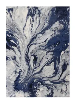 7' X 10' Blue Gray And Ivory Abstract Area Rug