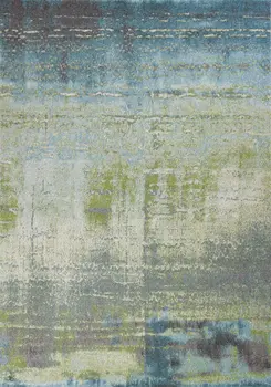 7' X 10' Blue and Green Area Rug