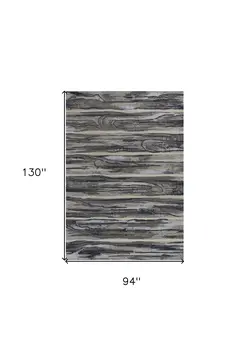 8' X 11' Gray And Black Abstract Area Rug