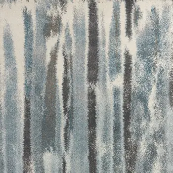 7' X 10' Teal Blue Abstract Distressed Area Rug