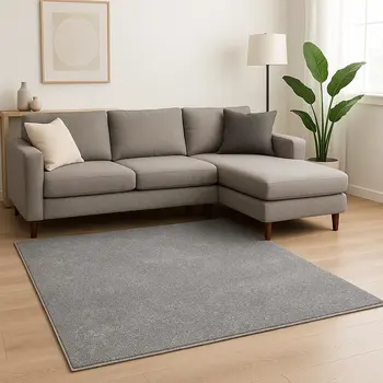 8' X 10' Gray Shag Hand Woven Area Rug