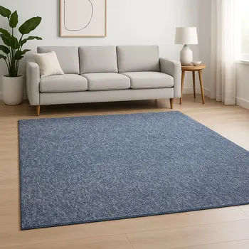8' X 10' Indigo Shag Hand Woven Area Rug