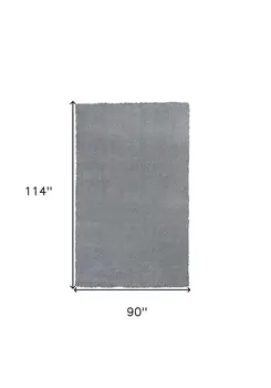 8' X 10' Gray Shag Hand Woven Area Rug