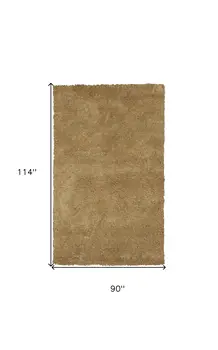 8' X 10' Gold Shag Hand Woven Area Rug