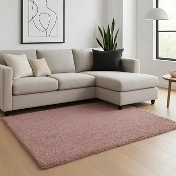 8' X 10' Pink Shag Hand Woven Area Rug