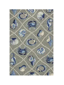 8' X 10' Gray Abstract Indoor Outdoor Area Rug