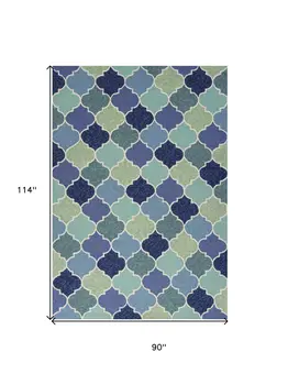 7' X 9'  Uv Treated Polypropylene Blue Area Rug