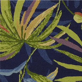 8' X 10' Blue Floral Indoor Outdoor Area Rug