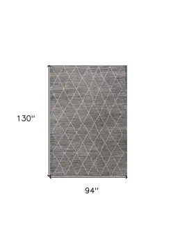 8' X 11' Gray And Light Gray Geometric Area Rug