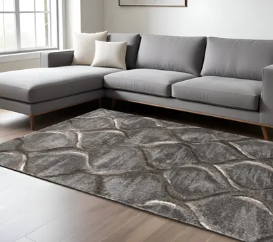 7' X 10' Polypropylene Charcoal Area Rug