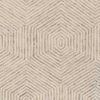 8' X 10' Ivory and Gray Wool Geometric Hand Tufted Area Rug