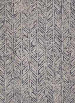 8' X 10' Blue Hand Tufted Herringbone Indoor Area Rug