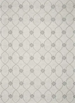 8' X 10' Ivory Hand Tufted Ogee Indoor Area Rug