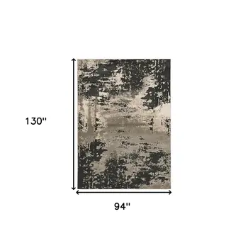 7' X 10'  Polyester Silver Charcoal Area Rug