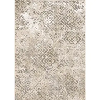 7' X 10'  Polyester Sand Silver Area Rug